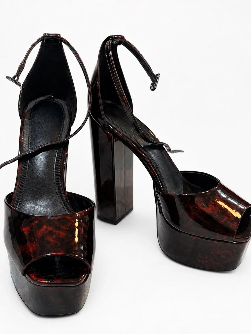 Sam Edelman Kori Tortoiseshell Patent Platform Heels Size 7